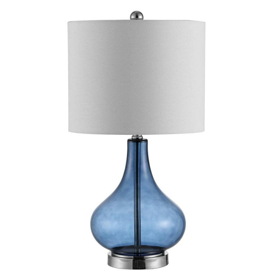 Lamps * | Brooks 24 In. Blue Table Lamp With White Shade By Safavieh