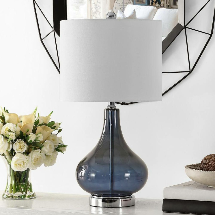 Lamps * | Brooks 24 In. Blue Table Lamp With White Shade By Safavieh