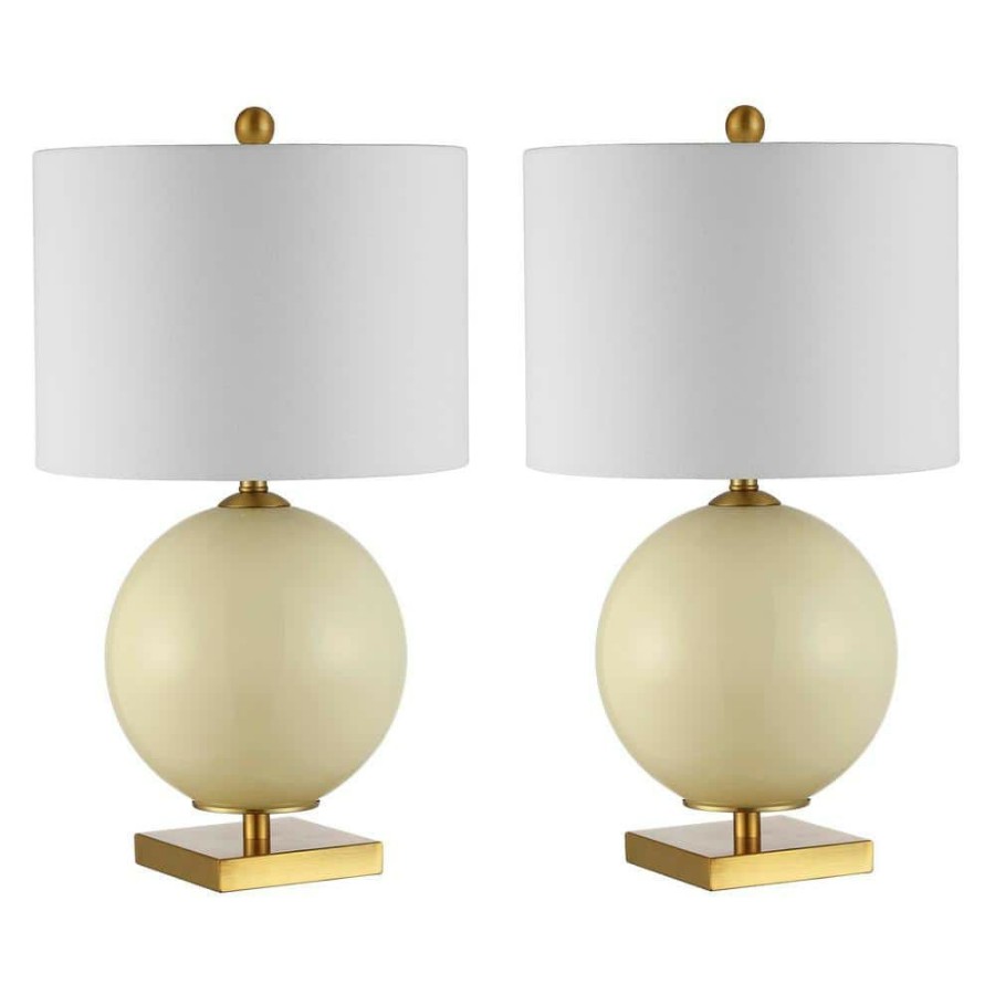 Lamps * | Anina 24 In. Cream Table Lamp With White Shade (Set Of 2) By Safavieh