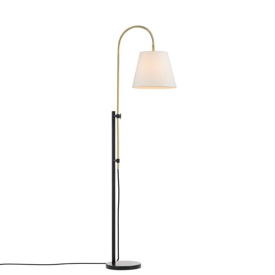 Lamps * | 66 In. Adjustable Antique Brass And Bronze Metal Floor Lamp By Kawoti