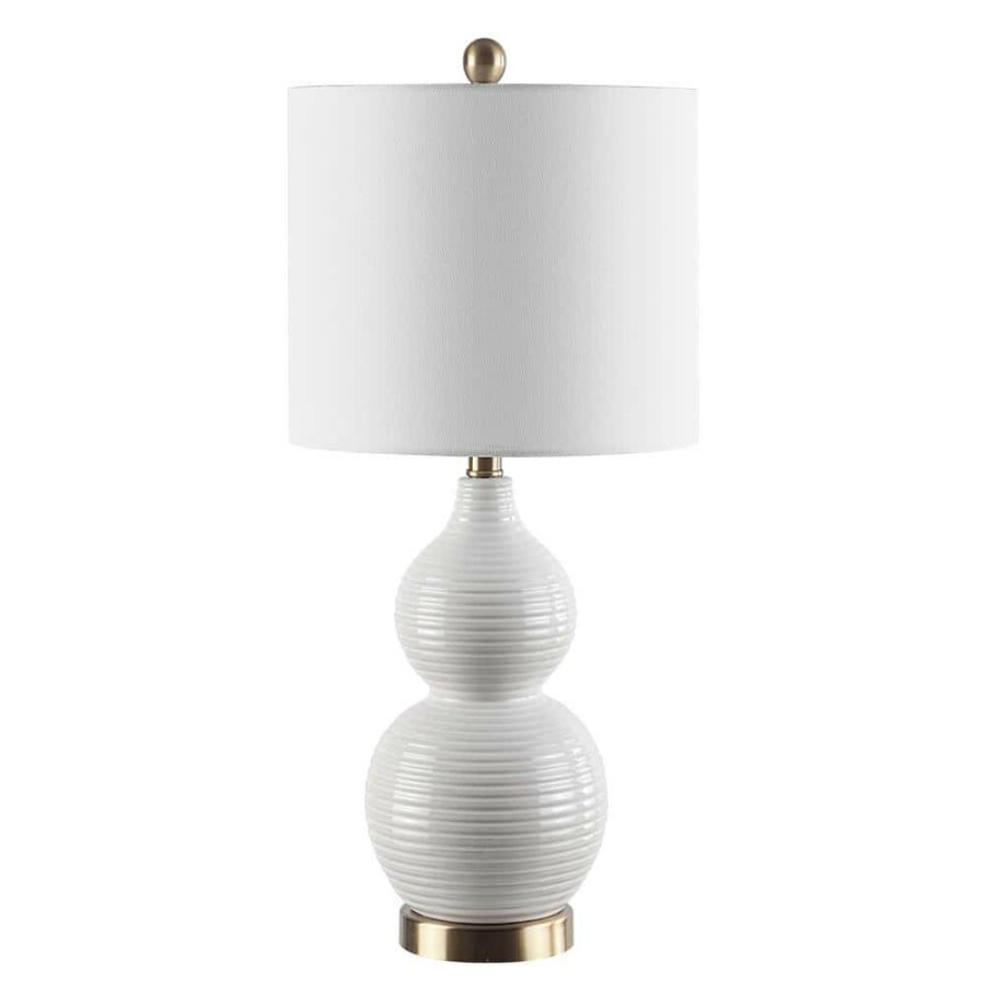 Lamps * | Emery 24.5 In. Ivory Table Lamp With White Shade By Safavieh