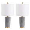 Lamps * | Lonen 25. 25 In. Gray Table Lamp With Off White Shade (Set Of 2) By Safavieh