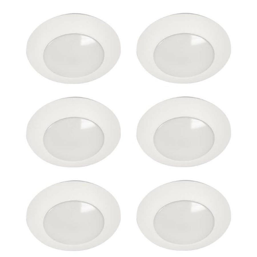 Recessed Lighting * | Hlc 6 In. 5000K Integrated Led Recessed Light Trim (6-Pack) By Halo