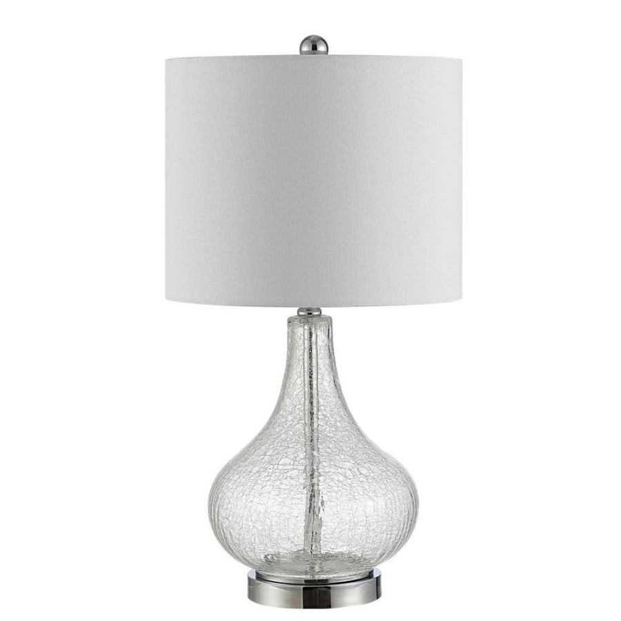 Lamps * | Brooks 24 In. Clear Table Lamp With White Shade By Safavieh