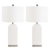 Lamps * | Ernia 27 In. White Table Lamp With Off White Shade (Set Of 2) By Safavieh