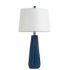 Lamps * | 27 In. Blue Polyresin Table Lamp With Fabric Shade By Kawoti