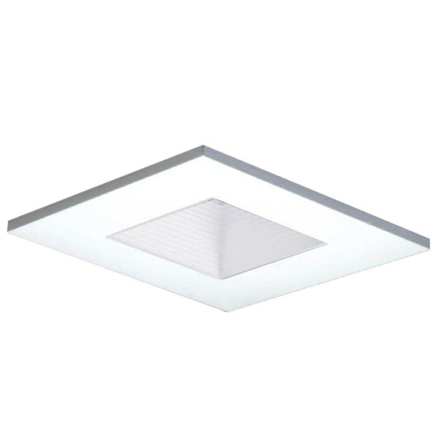 Recessed Lighting * | 3 In. White Recessed Ceiling Light Square Adjustable Baffle Trim By Halo