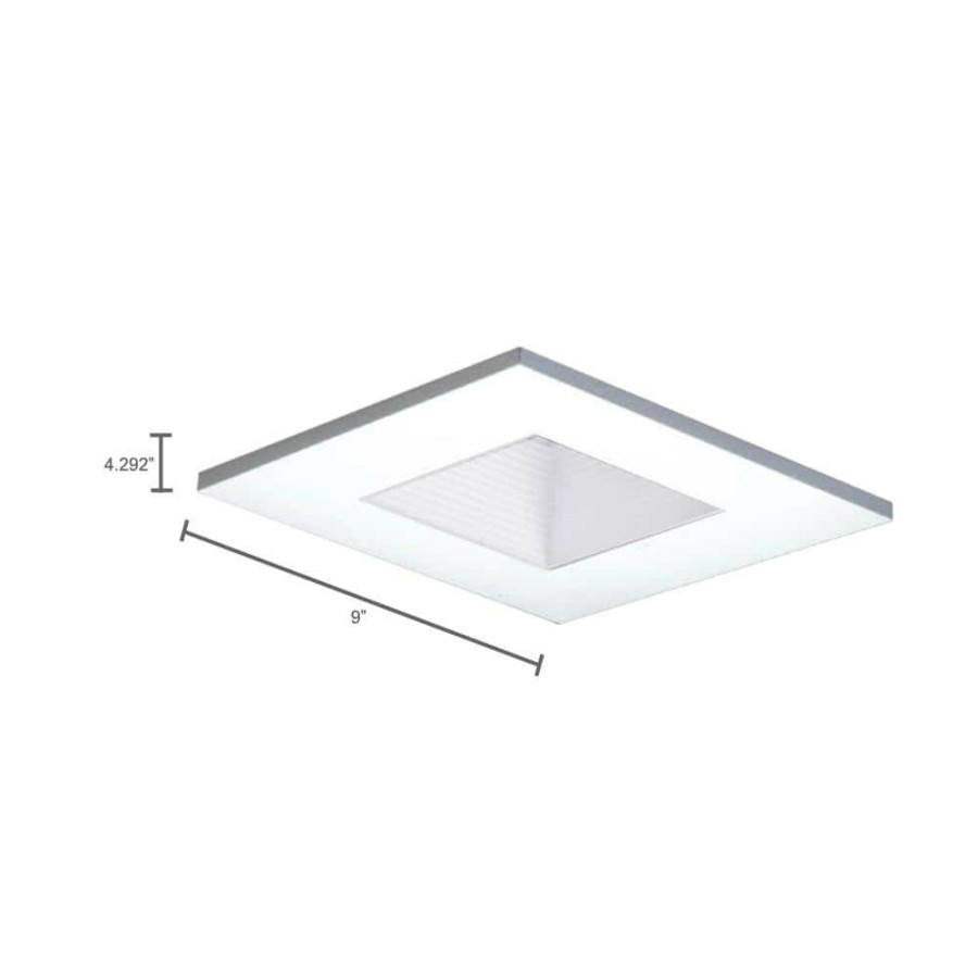 Recessed Lighting * | 3 In. White Recessed Ceiling Light Square Adjustable Baffle Trim By Halo