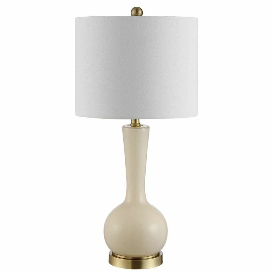 Lamps * | Gaetna 27 In. Ivory Table Lamp With White Shade By Safavieh