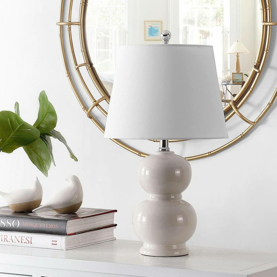 Lamps * | Everlee 22 In. Ivory Table Lamp With White Shade By Safavieh