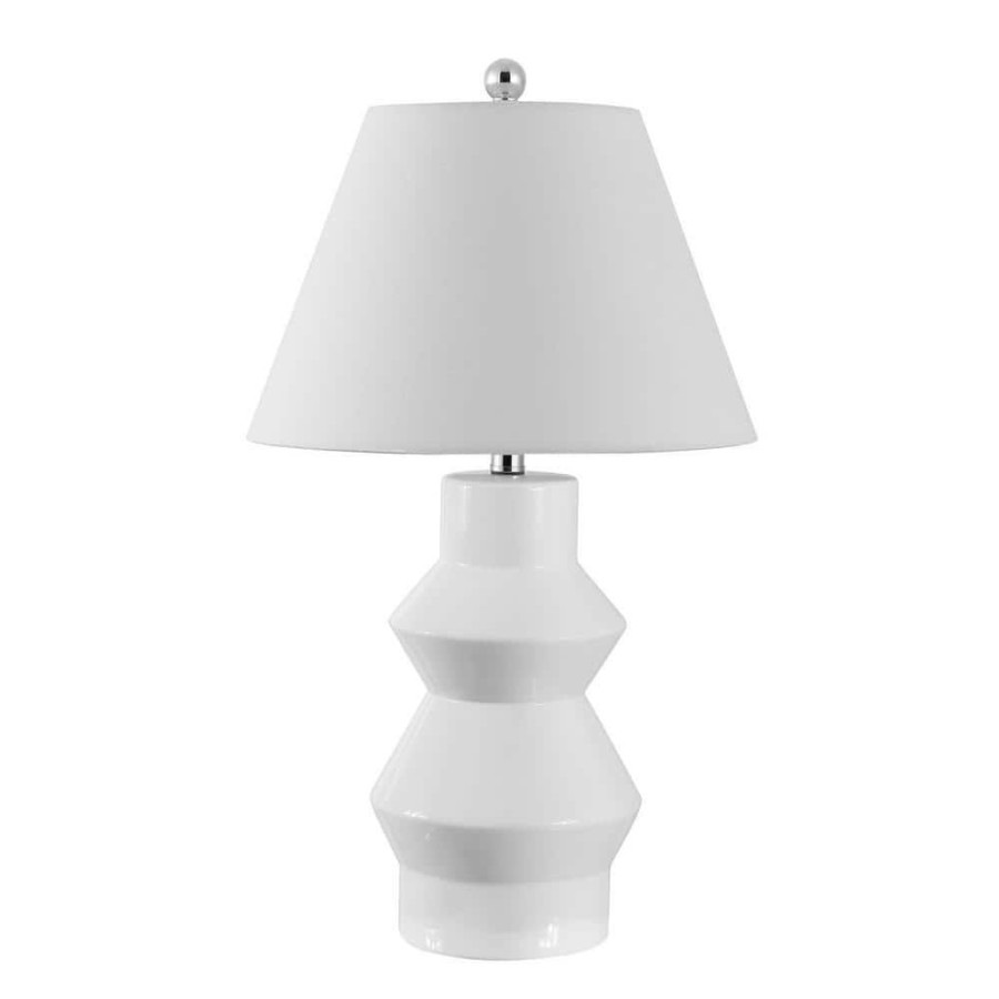 Lamps * | Larcia 25.5 In. White Table Lamp With White Shade By Safavieh