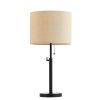 Lamps * | 25 In. Black Metal Table Lamp With Beige Fabric Shade By Kawoti