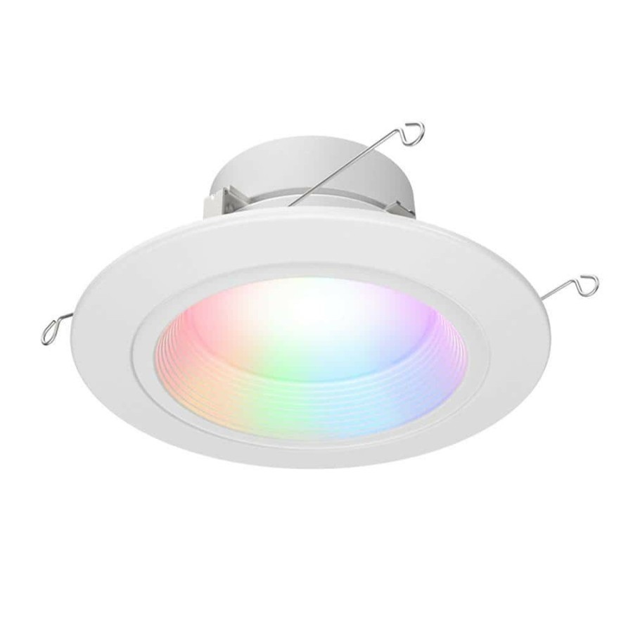 Recessed Lighting * | 5/6 In. Tunable Cct 2200-6500K Integrated Led Matte White Baffle Retrofit Downlight With Smart Control From Wiz Pro By Halo