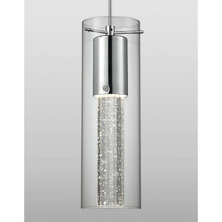 Pendant Lights * | Kara 1-Light 60-Watt Equivalence Chrome Integrated Led Pendant By Radionic Hi Tech