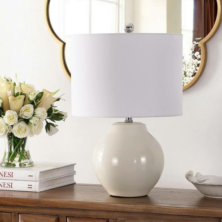 Lamps * | Zaid 21. 5 In. Ivory Table Lamp With White Shade By Safavieh