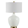 Lamps * | Eugenie 27 In. White Table Lamp With White Shade By Safavieh