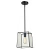 Pendant Lights * | 1-Light Matte Black Modern Mini Pendant With Tempered Glass Panes By Kawoti