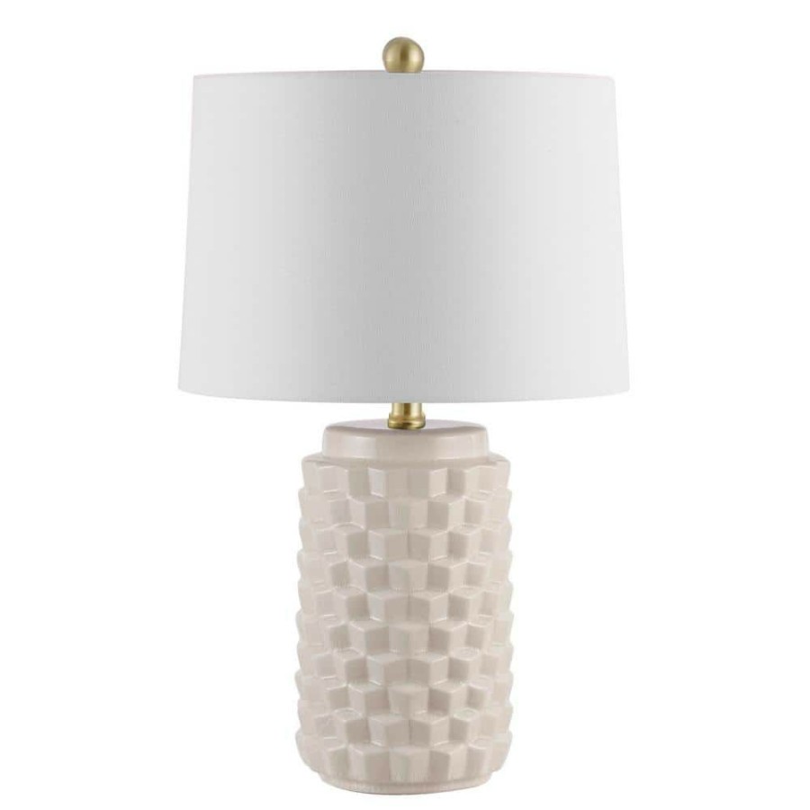 Lamps * | Weldon 22.5 In. Ivory Table Lamp With White Shade By Safavieh