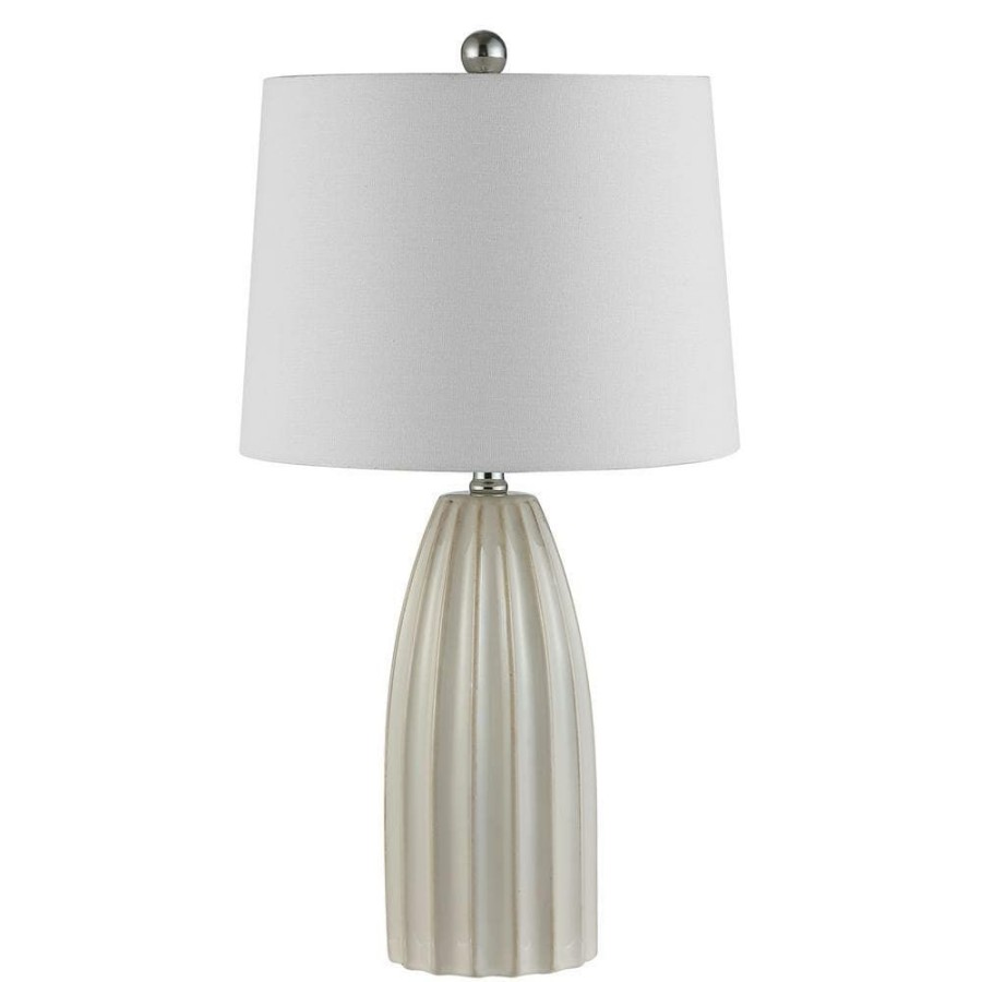 Lamps * | Kayden 25. 5 In. Ivory Table Lamp With White Shade By Safavieh