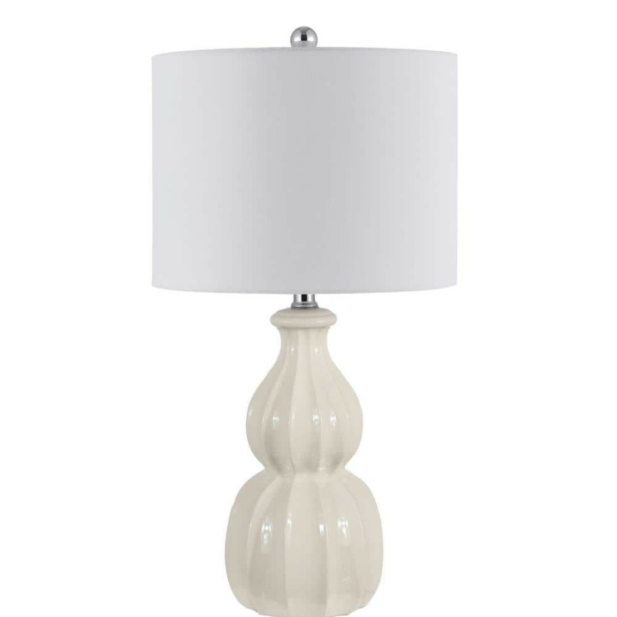 Lamps * | Wade 24.5 In. Ivory Table Lamp With White Shade By Safavieh