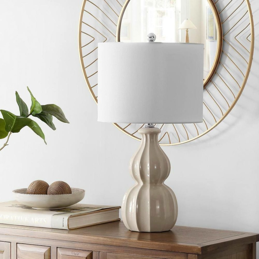 Lamps * | Wade 24.5 In. Ivory Table Lamp With White Shade By Safavieh