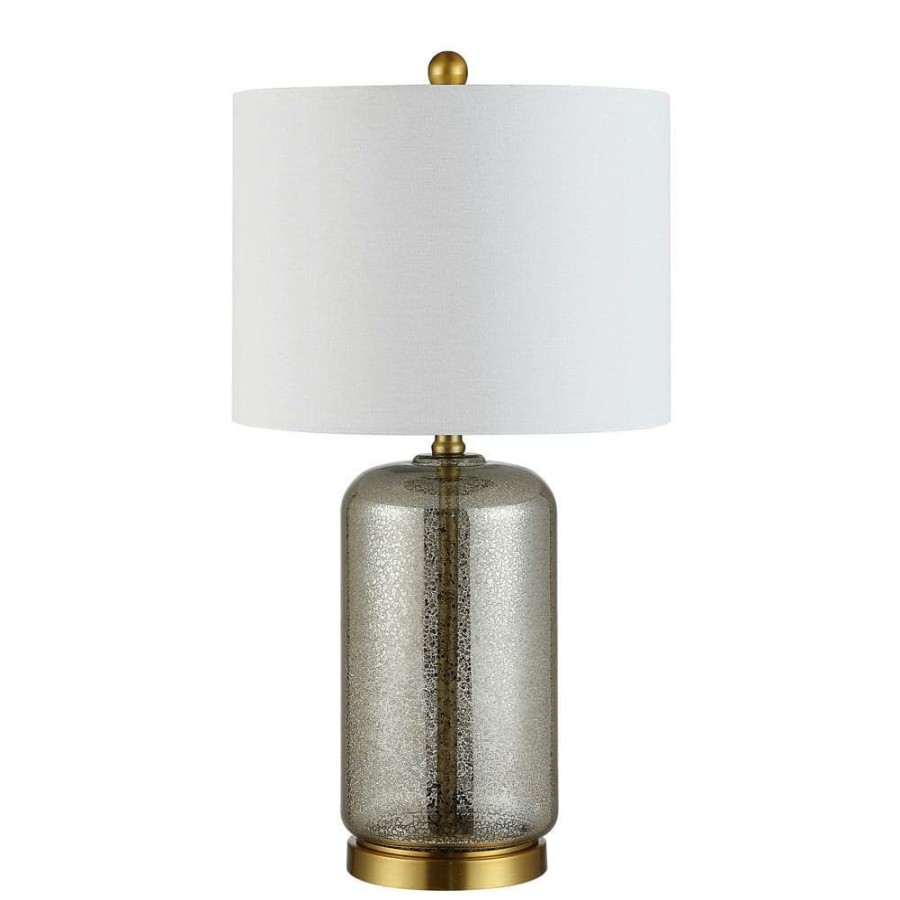 Lamps * | Novah 26 In. Silver Table Lamp With White Shade By Safavieh