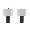 Lamps * | Jayden 22. 5 In. Dark Gray Table Lamp With White Shade (Set Of 2) By Safavieh