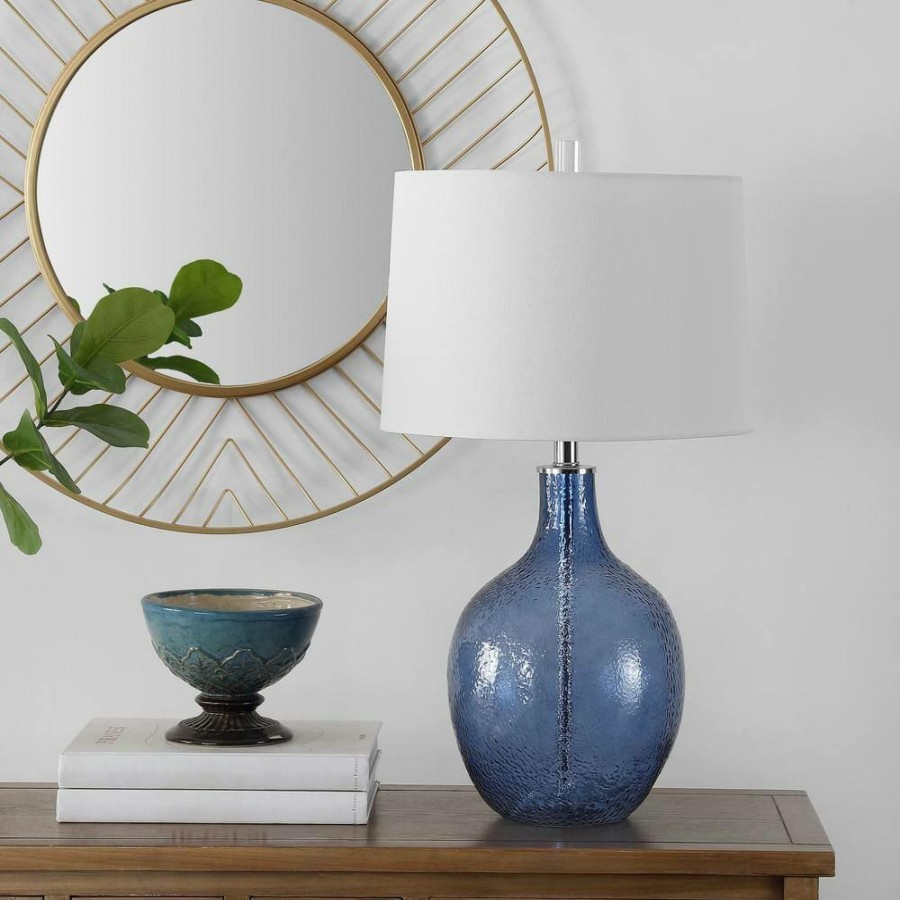 Lamps * | Nadine 26 In. Blue Table Lamp With White Shade By Safavieh