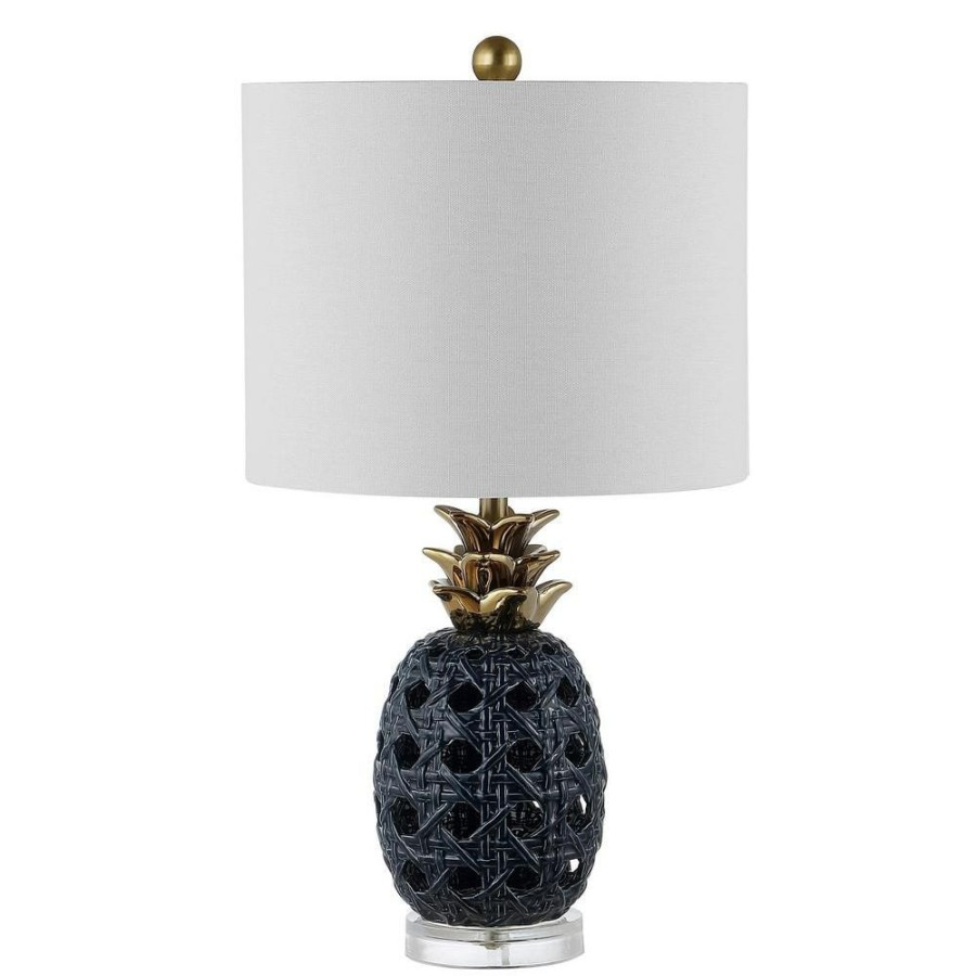 Lamps * | Sonny 24 In. Navy Blue Table Lamp With White Shade By Safavieh