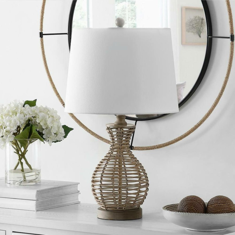 Lamps * | Flora 24 In. Gray Table Lamp With White Shade By Safavieh