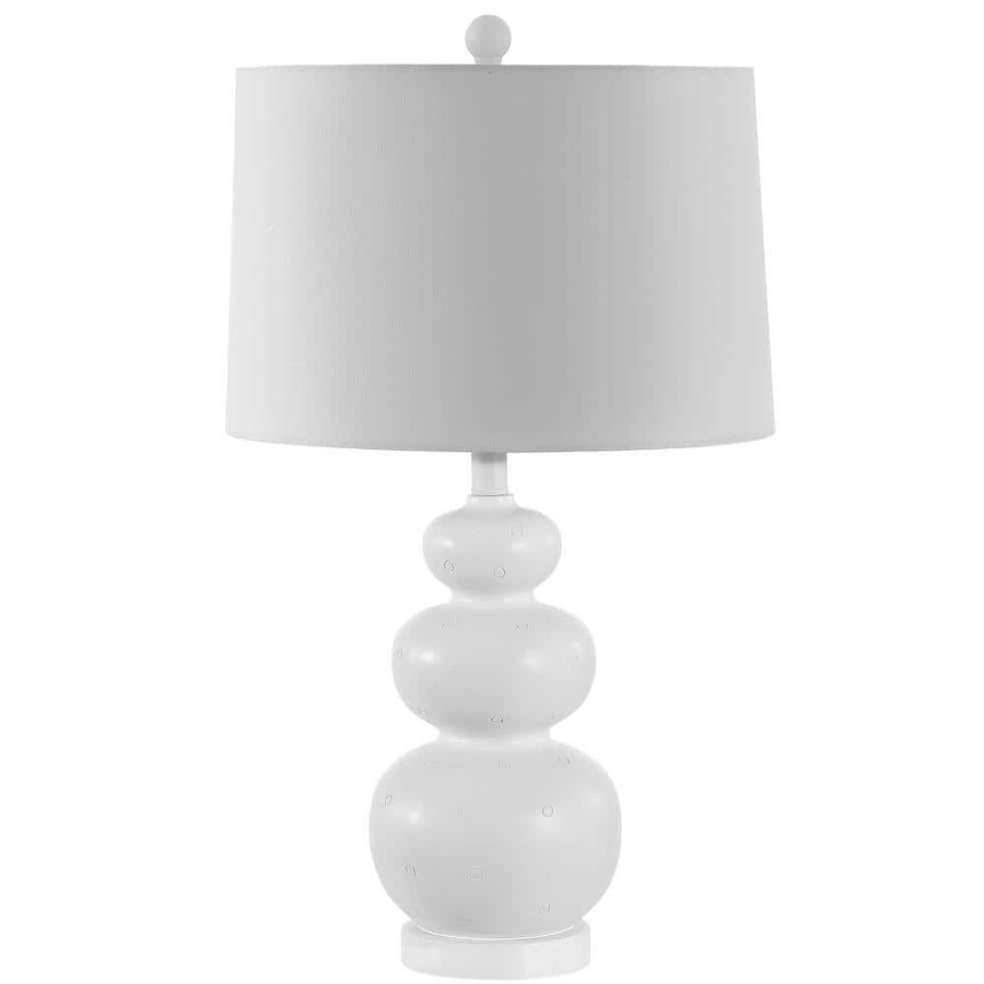 Lamps * | Demena 25. 5 In. White Table Lamp With White Shade By Safavieh