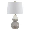 Lamps * | Kenzo 24. 5 In. Ivory/Gray Table Lamp With White Shade By Safavieh