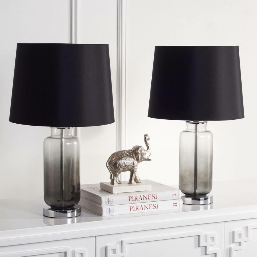 Lamps * | Kelsia 21. 2 In. Black Table Lamp With Black Shade (Set Of 2) By Safavieh