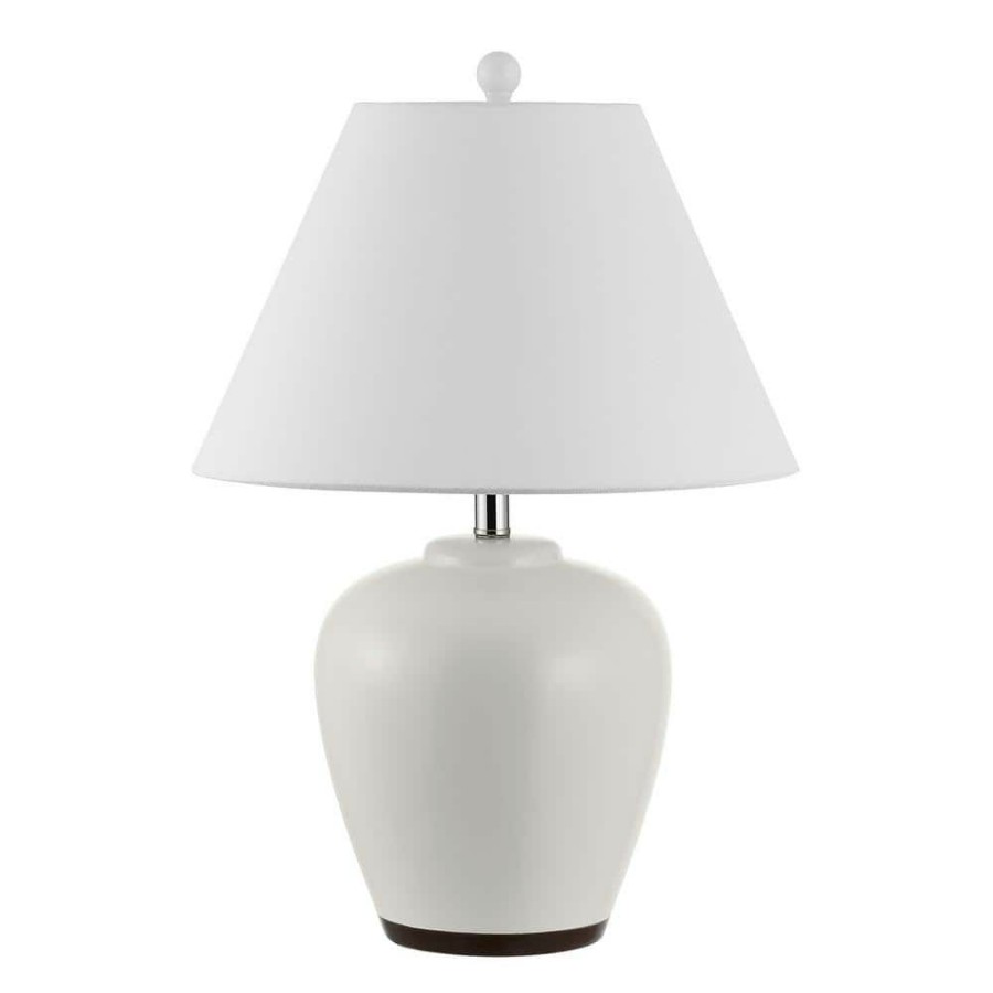 Lamps * | Etren 24.5 In. Ivory Table Lamp With White Shade By Safavieh