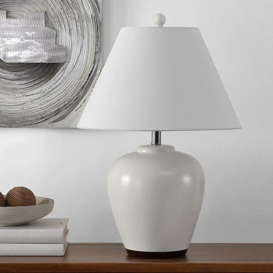 Lamps * | Etren 24.5 In. Ivory Table Lamp With White Shade By Safavieh