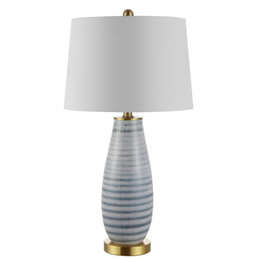 Lamps * | Eliana 26.5 In. Blue Table Lamp With White Shade By Safavieh