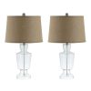 Lamps * | Amby 24 In. Clear Table Lamp With White Shade (Set Of 2) By Safavieh