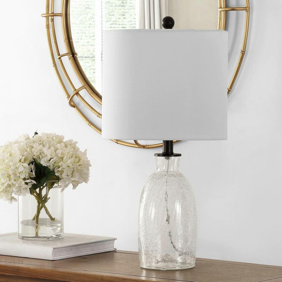 Lamps * | Nakula 23 In. Clear Table Lamp With White Shade By Safavieh