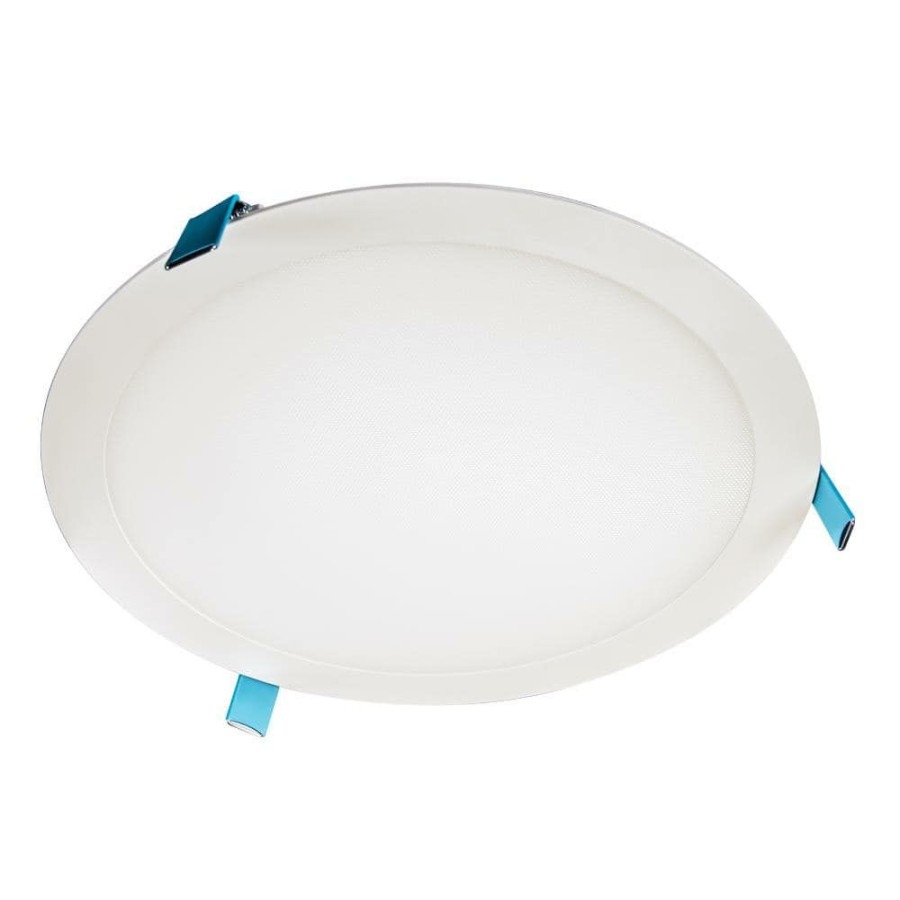 Recessed Lighting * | Hlb12 12 In. Selectable Cct And Lumens Canless Integrated Led White Recessed Light Downlight Trim With Junction Box By Halo