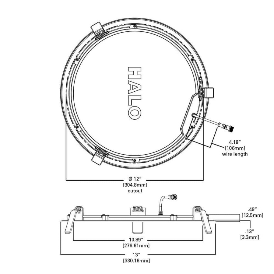 Recessed Lighting * | Hlb12 12 In. Selectable Cct And Lumens Canless Integrated Led White Recessed Light Downlight Trim With Junction Box By Halo