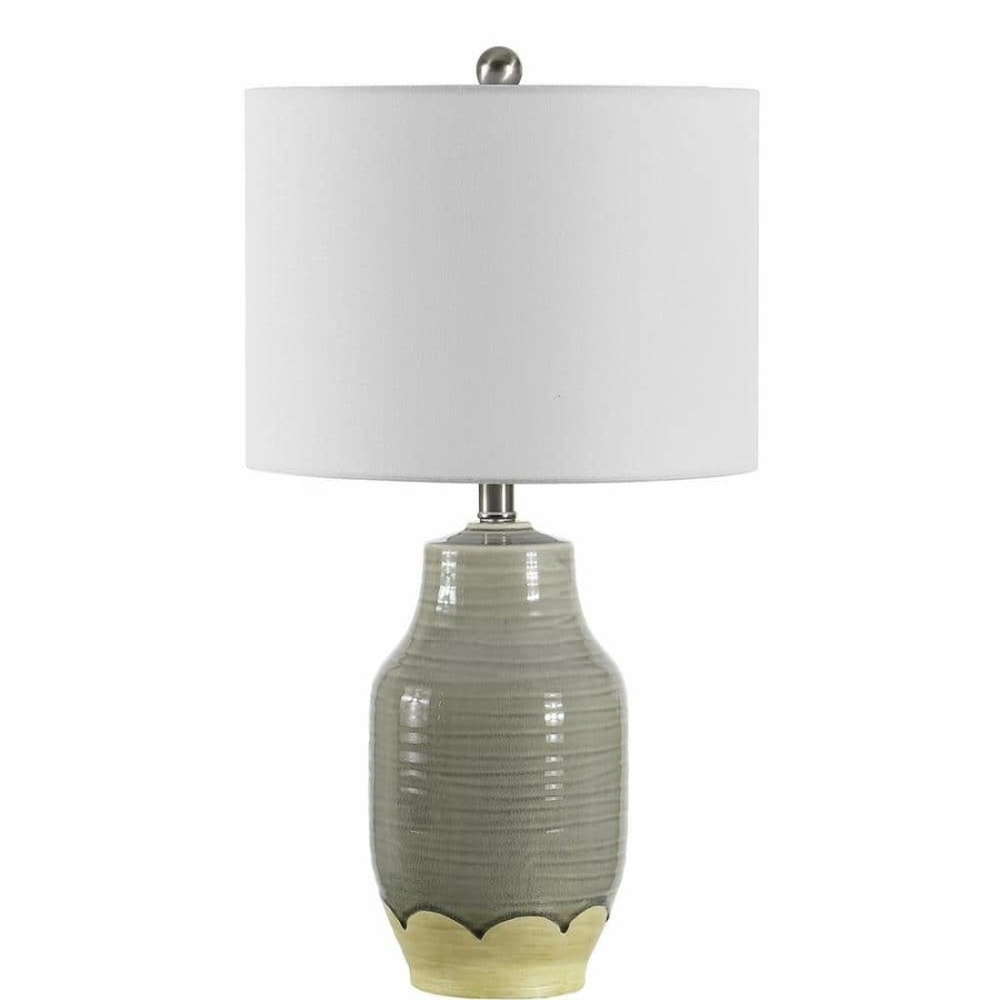 Lamps * | Raker 26 In. Gray Table Lamp With White Shade By Safavieh