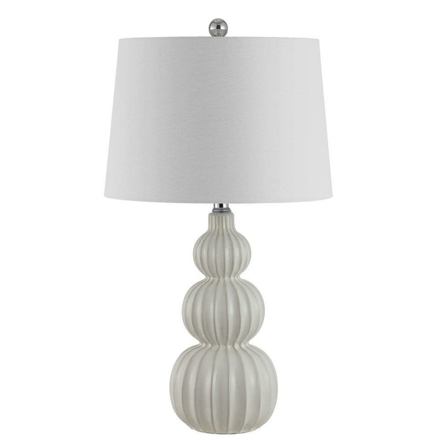 Lamps * | Corina 25.5 In. White Table Lamp With White Shade By Safavieh