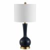 Lamps * | Gaetna 27 In. Navy Table Lamp With White Shade By Safavieh