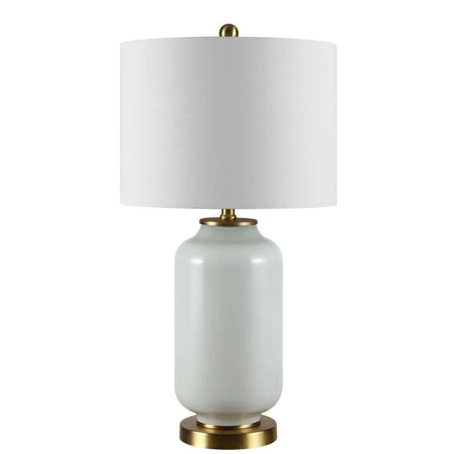 Lamps * | Amaia 26 In. White Table Lamp With White Shade By Safavieh