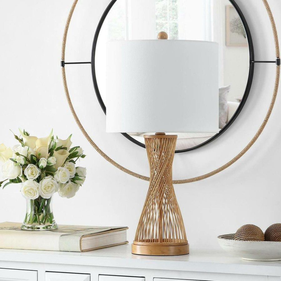 Lamps * | Magnus 25.5 In. Natural Table Lamp With White Shade By Safavieh