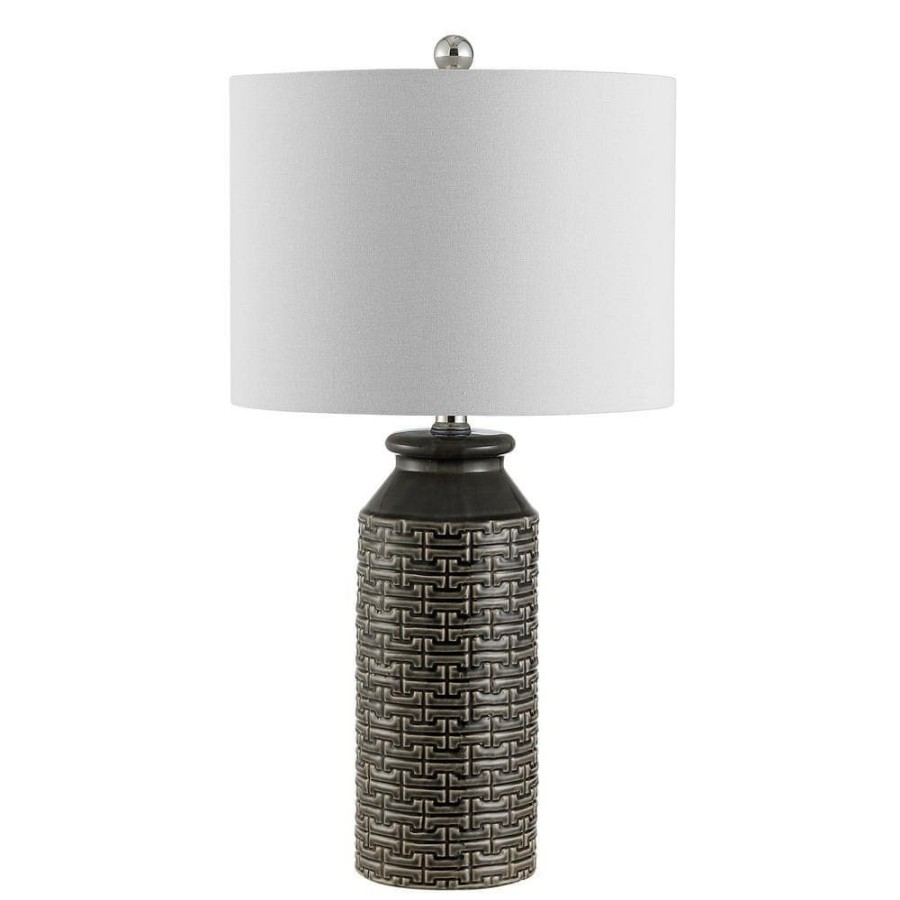 Lamps * | Waldina 25 In. Gray Table Lamp With White Shade By Safavieh