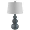 Lamps * | Corina 25.5 In. Gray Table Lamp With White Shade By Safavieh