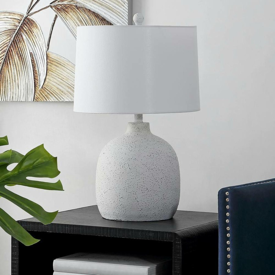 Lamps * | Veleri 24 In. White Speckle Table Lamp With White Shade By Safavieh