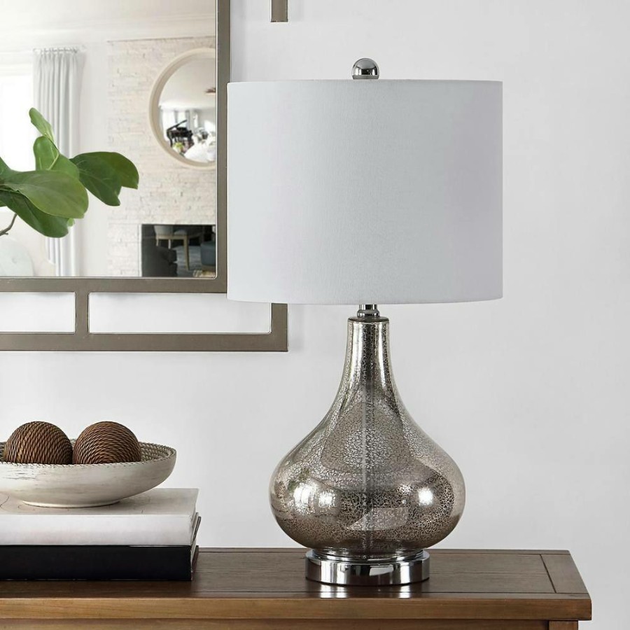 Lamps * | Brooks 24 In. Silver Table Lamp With White Shade By Safavieh