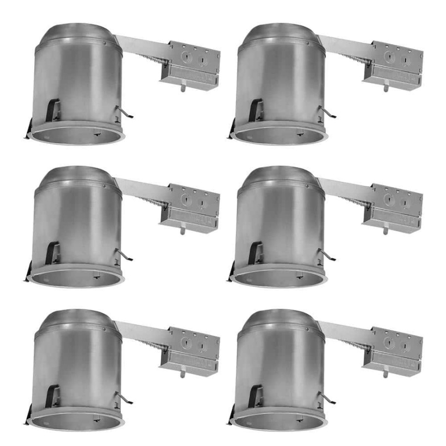 Recessed Lighting * | H7 6 In. Aluminum Recessed Lighting Housing For Remodel Ceiling, Insulation Contact, Air-Tite (6-Pack) By Halo